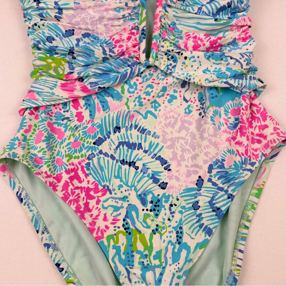 Lilly Pulitzer Lanai Halter One-Piece Swimsuit in Sink or Swim Size 4 EUC - Picture 7 of 14